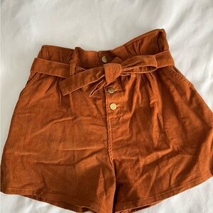 Rustic Orange corduroy shorts